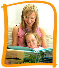 mother and daughter reading